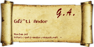 Gáti Andor névjegykártya